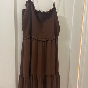 Wilfred Chocolate Ruffled Dress